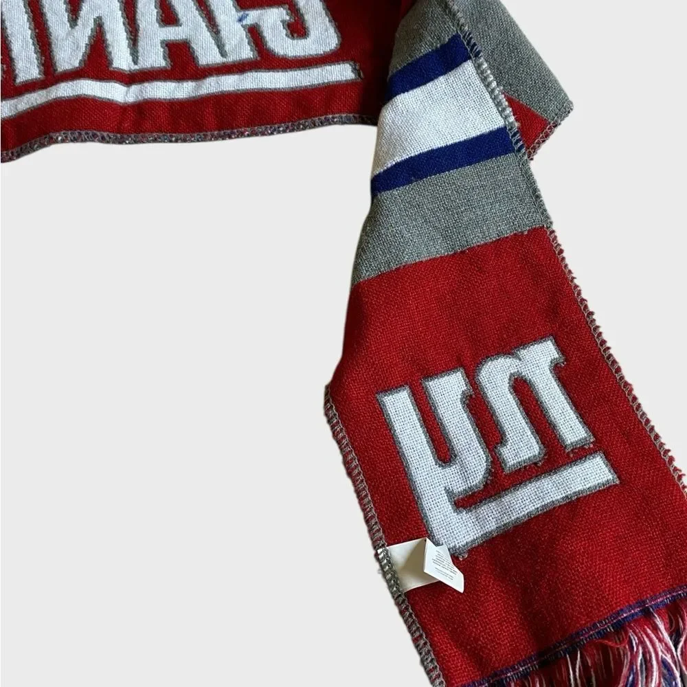 Foco New York Giants Football NFL Scarf Grey Red Blue Fringed Unisex Cozy Preppy